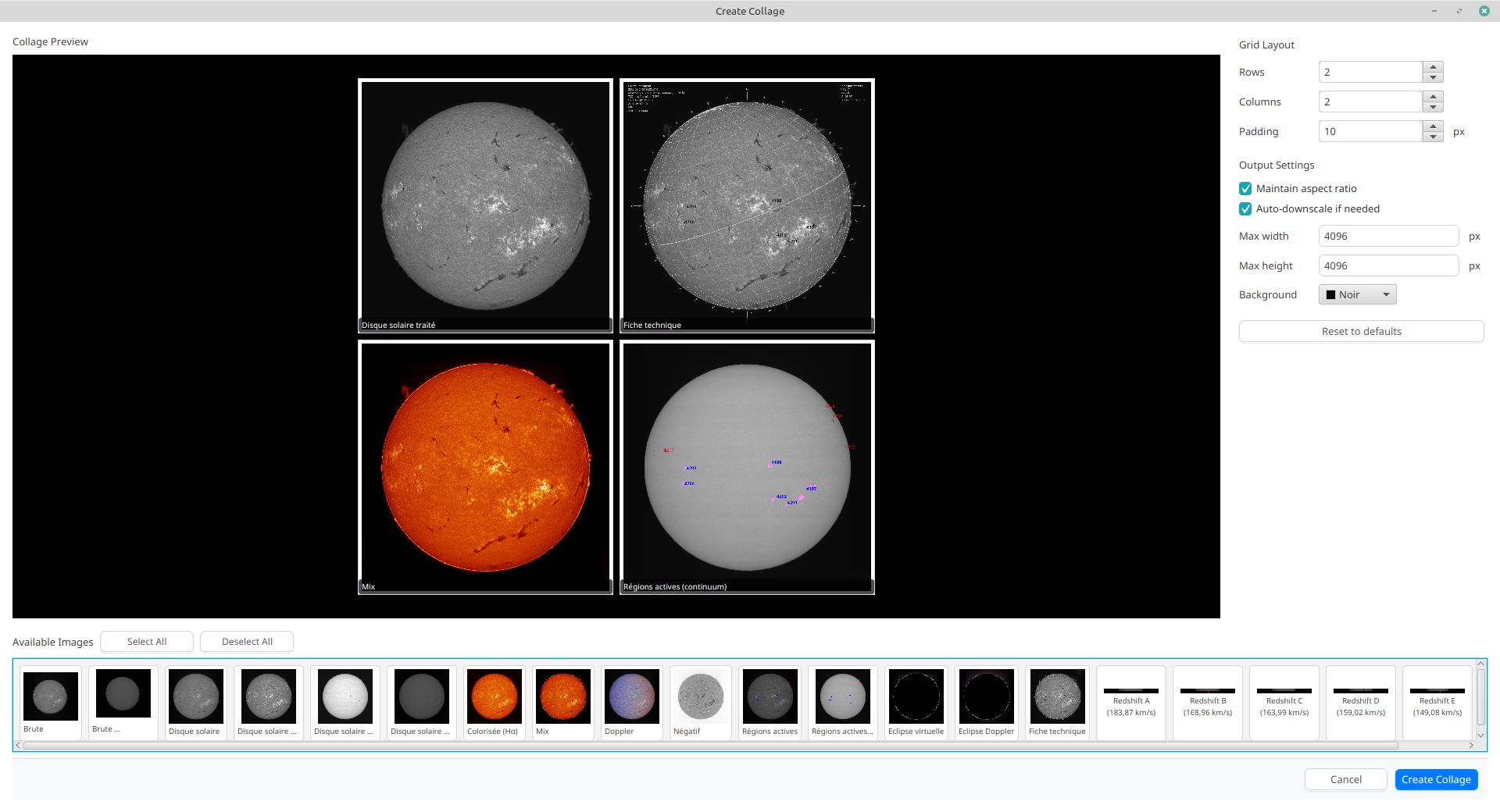 Collage interface